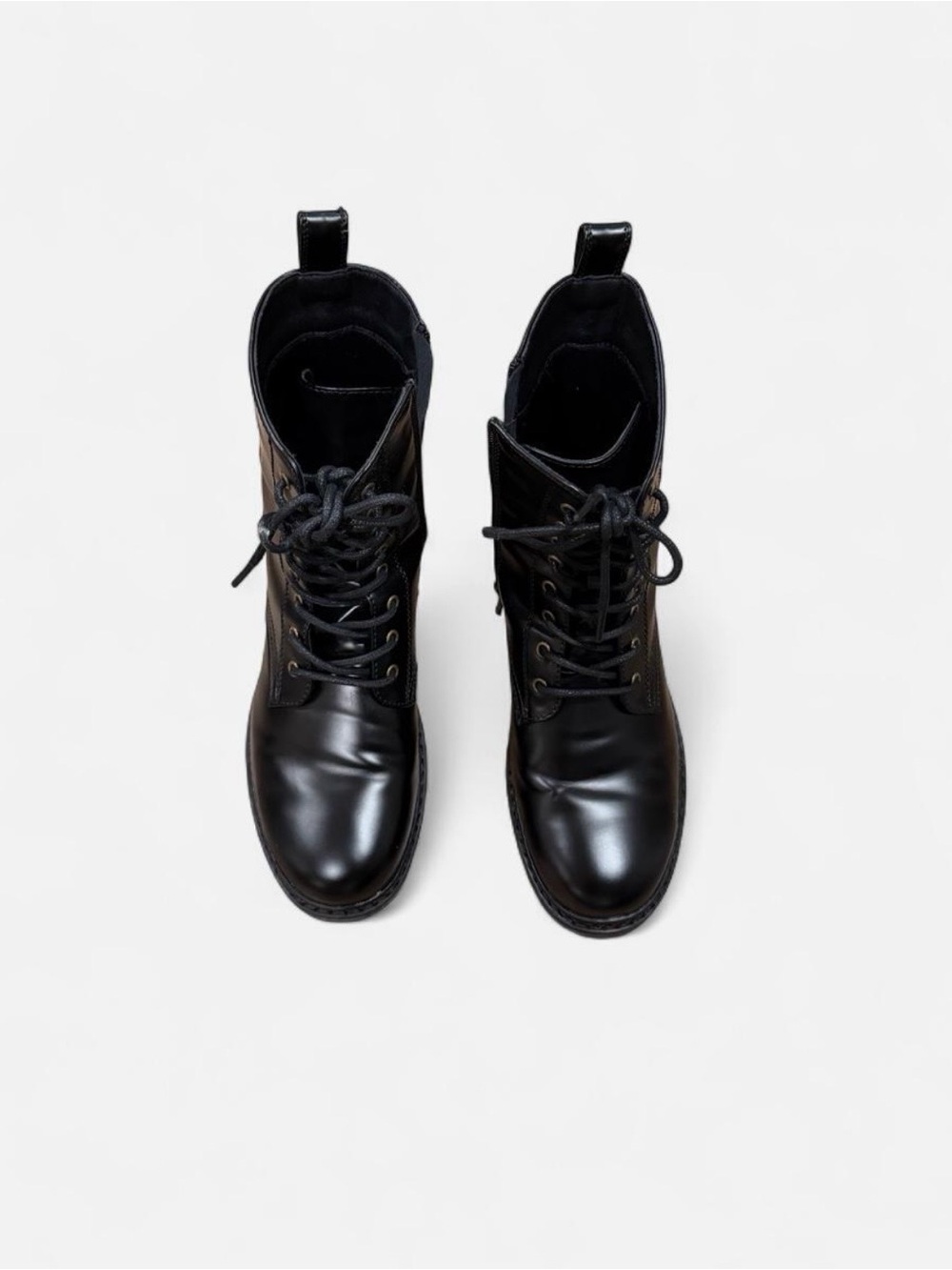 Women’s Black Lace-Up Leather Boots